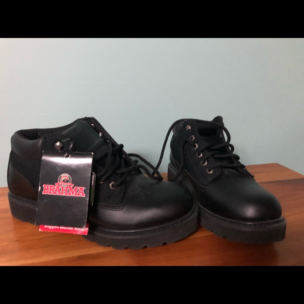 Brahma black men’s leather work boots
